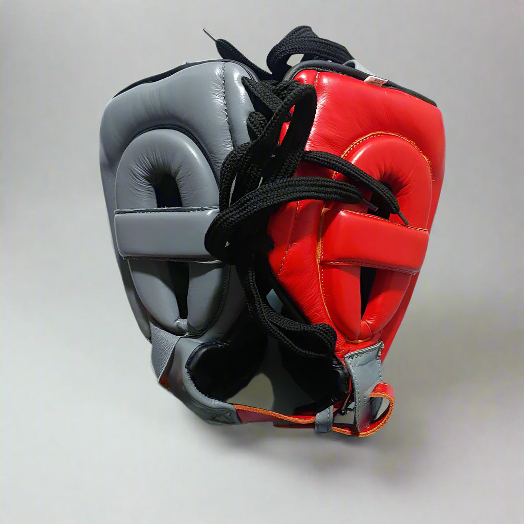 Grey / Red Cheek Protector Headgear